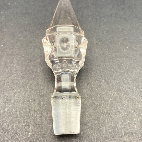 Inverted Coin Dot Cruet With Overlay Clear Ribbed Handle & Stopper - Picture 11 of 11